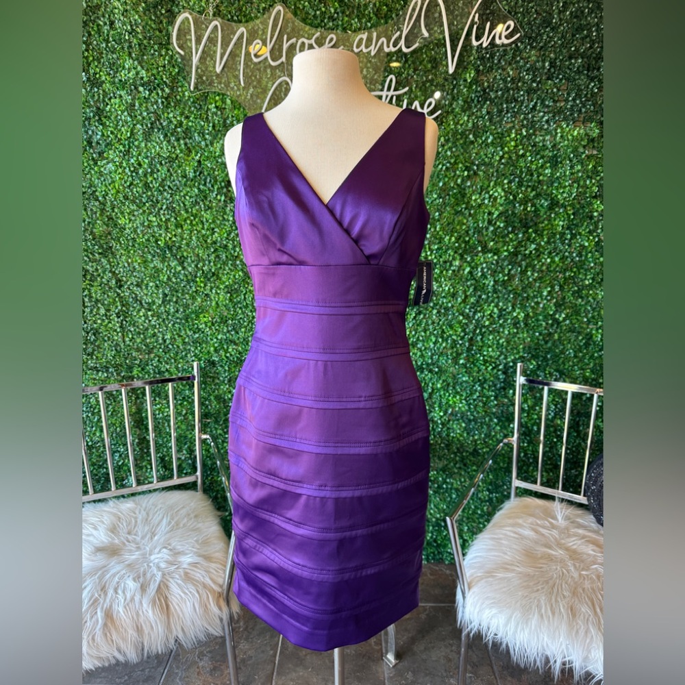 New American Living Elegant Purple Sleeveless Dress